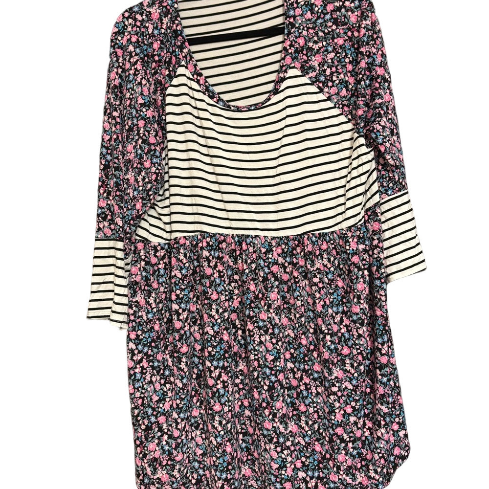 Honeyme Floral and Striped Top